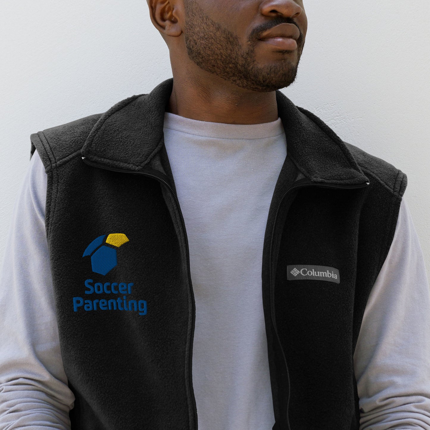 Logo Embroidered Men’s Columbia fleece vest