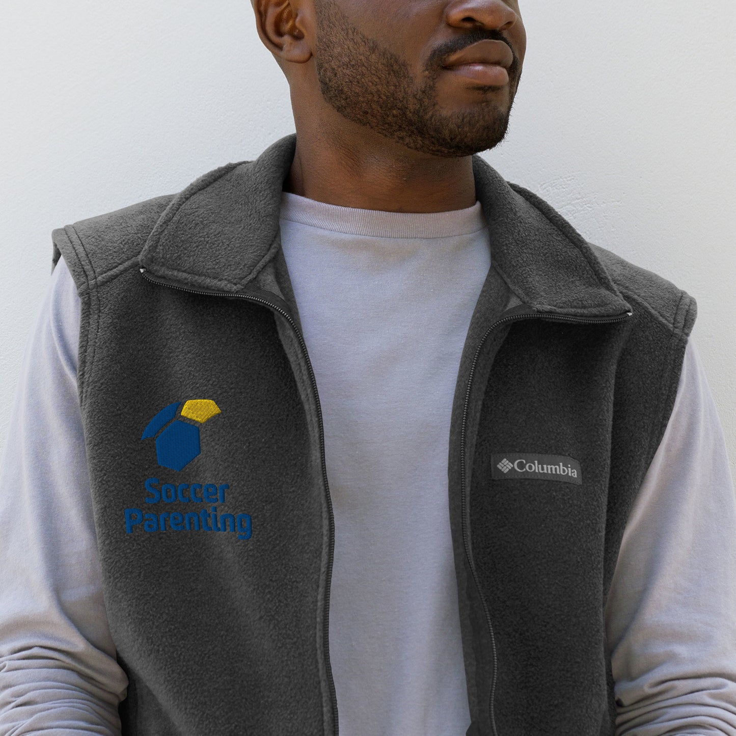 Logo Embroidered Men’s Columbia fleece vest