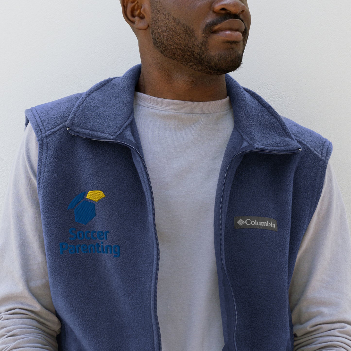 Logo Embroidered Men’s Columbia fleece vest