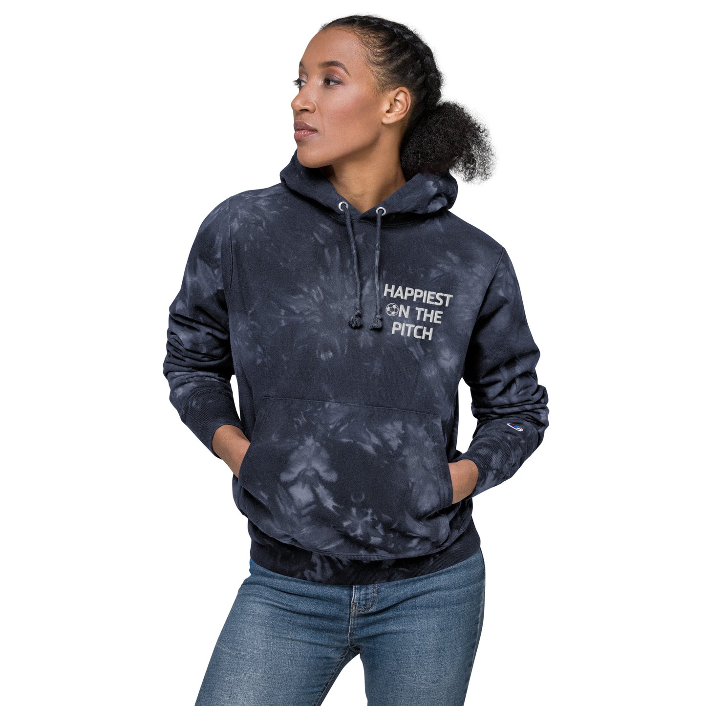 Happiest on the Pitch Unisex Champion tie-dye hoodie