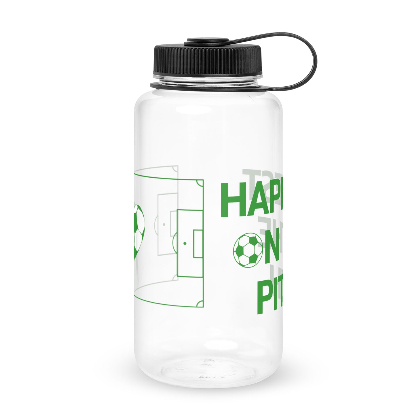 Happiest on the Pitch Wide mouth plastic water bottle