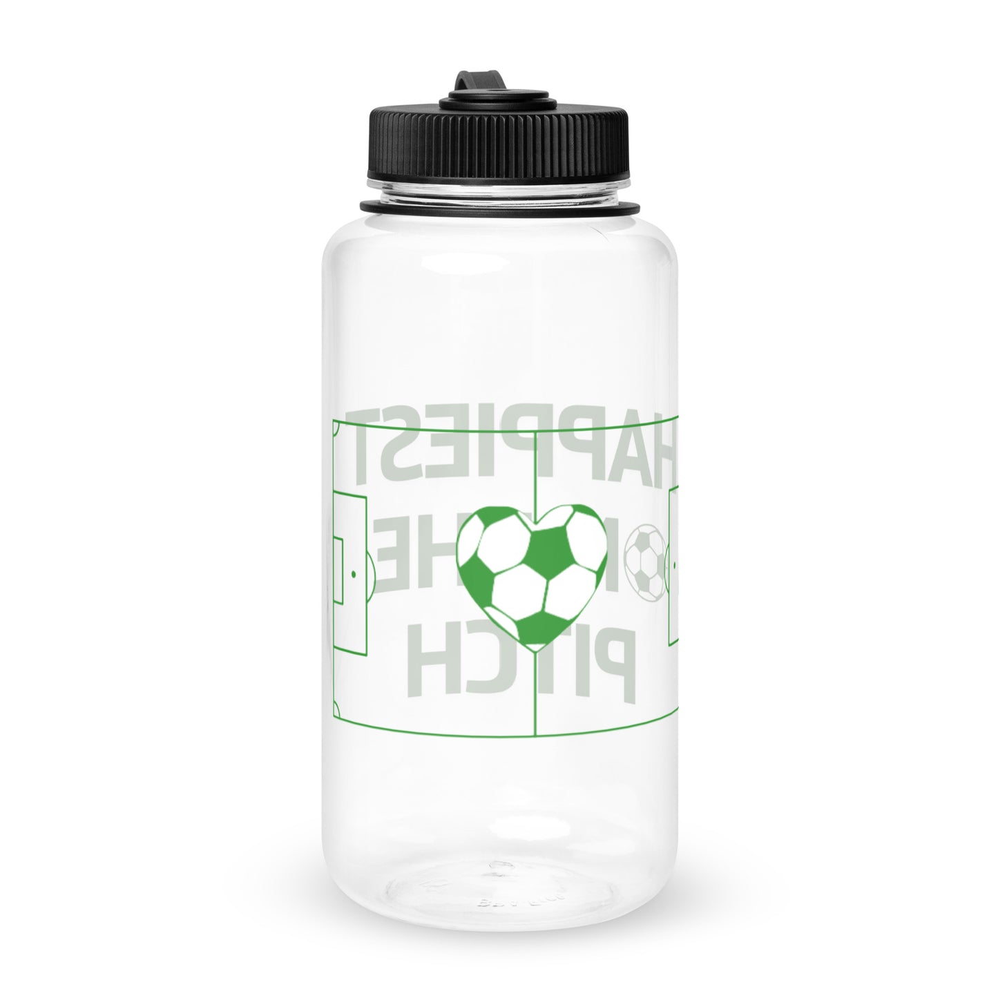 Happiest on the Pitch Wide mouth plastic water bottle