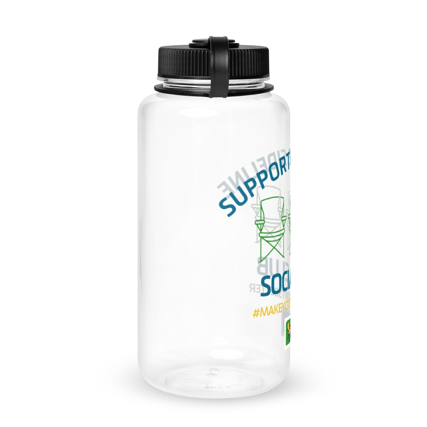 Supportive Sideline Social Club Wide mouth plastic water bottle