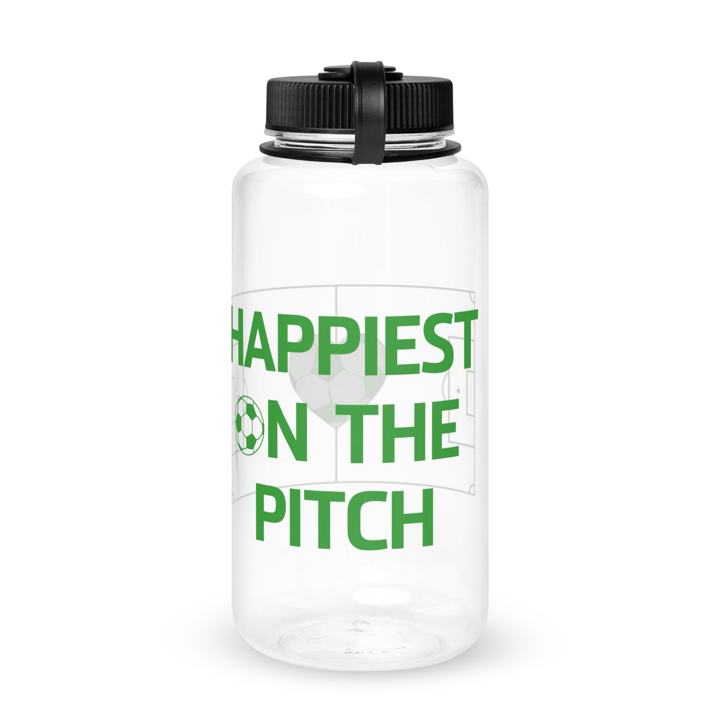Happiest on the Pitch Wide mouth plastic water bottle