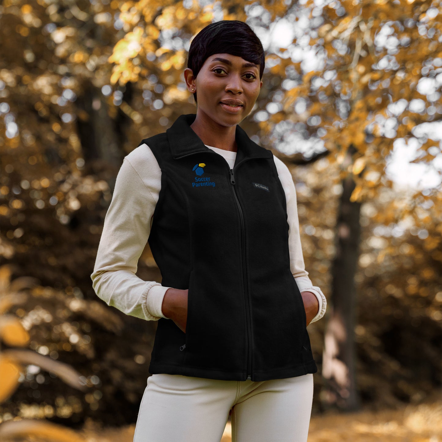 Logo Embroidered Women’s Columbia fleece vest