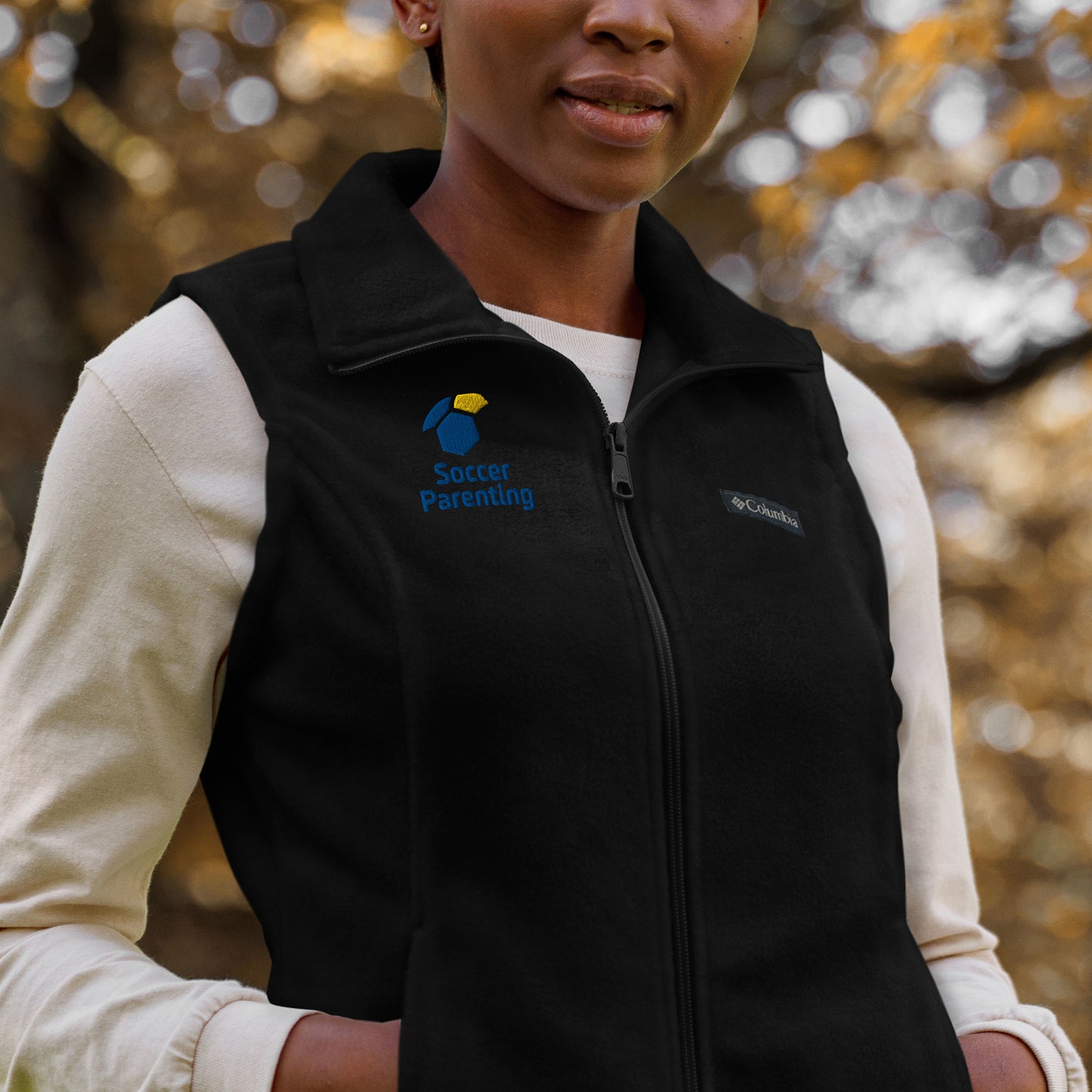 Logo Embroidered Women’s Columbia fleece vest