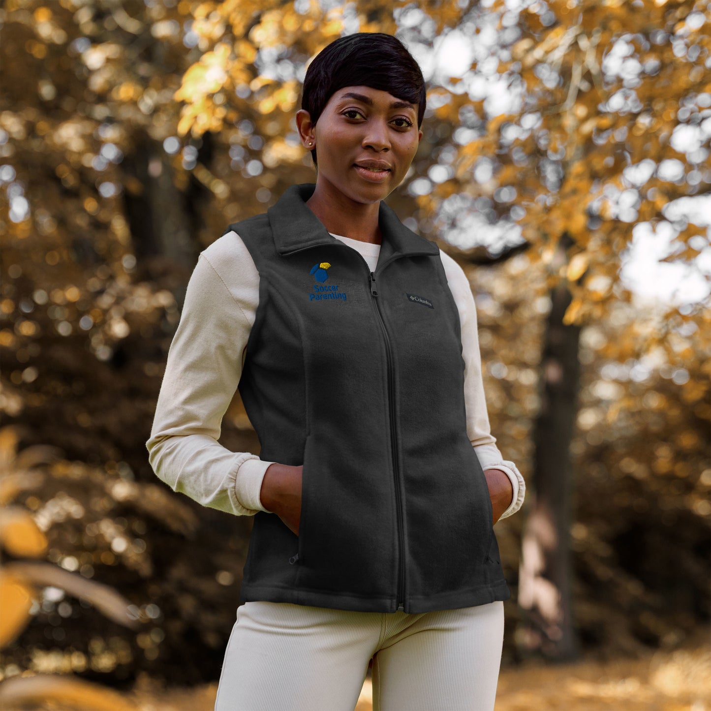 Logo Embroidered Women’s Columbia fleece vest