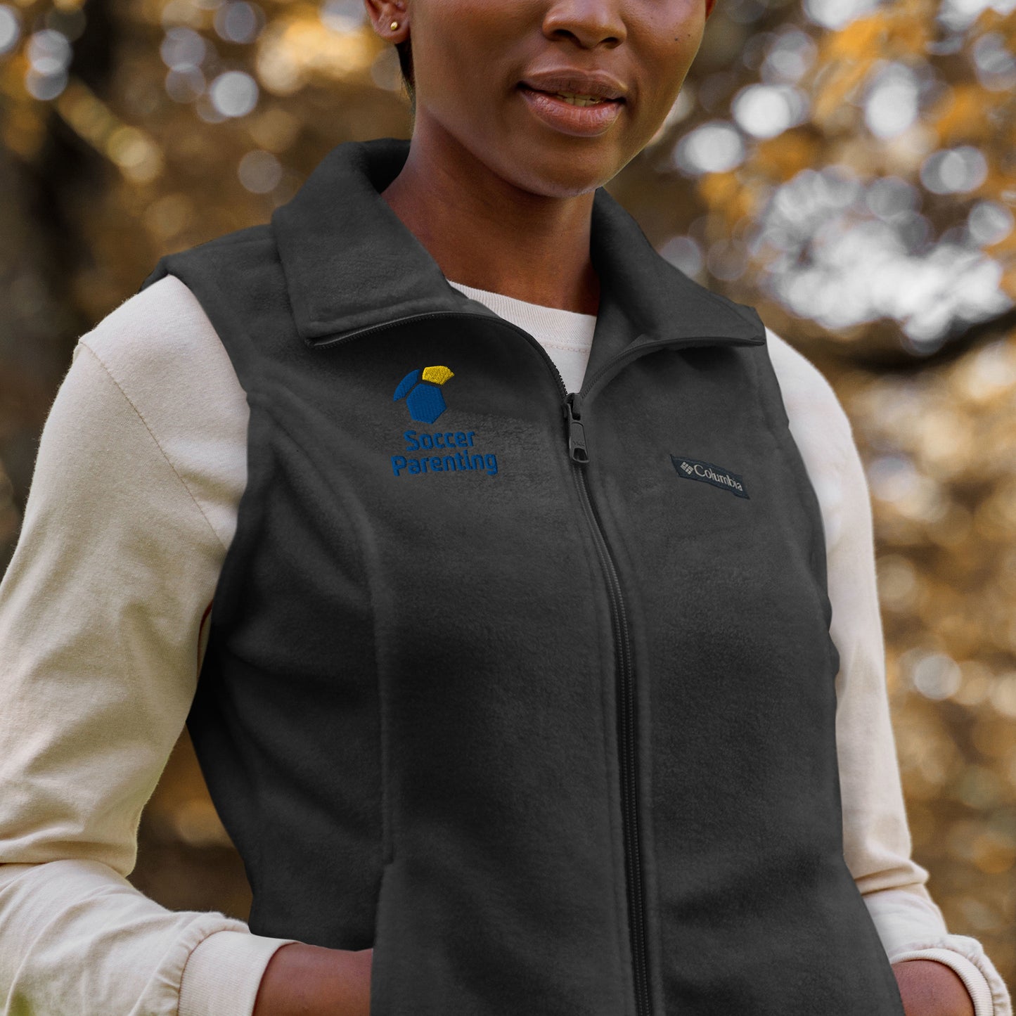 Logo Embroidered Women’s Columbia fleece vest
